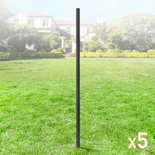 Fencer Wire Heavy Duty 8FT Steel Fencing Border Post Pack of 5 Black