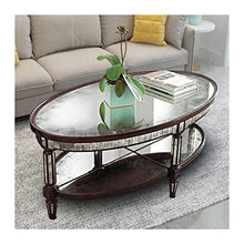 living room table Oval Coffee Tables for Living Room, 43.3/47.2/51.1inch Coffee Table with Mirror Top and Open Shelf, Vintage Cocktail Table outdoor side table ( Color : B , Size : 130*80*50cm )