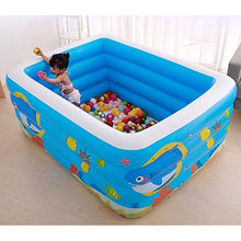 Inflatable Swimming Pool Anti-Slippery Foldable Travel Basin Pool Water Pool Kids Water Play Fun Rectangular Swimming Pool for Summer Family Party Summer Backy