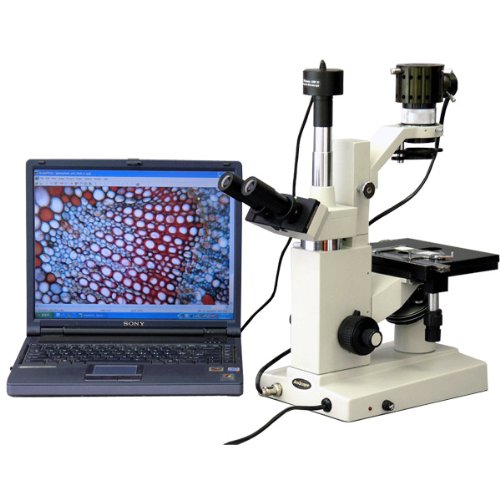 AmScope Digital Inverted Trinocular Microscope 40x-640x White