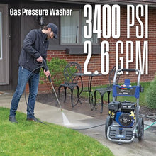 Westinghouse WPX3400 Gas Pressure Washer, 3400 PSI and 2.6 GPM, Onboard Soap Tank, Spray Gun and Wand, 5 Nozzle Set, for Cars/Fences/Driveways/Homes/Patios/Furniture