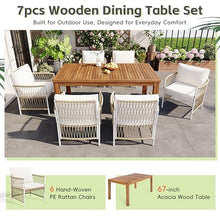 SKJDCSDLLSN Patio Dining Set with 67 in Rectangular Table, 7-Piece