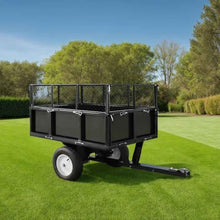 Heavy Duty Garden Tipping Trailer, 661 lbs Capacity Steel Dump Cart for Lawn Mower, Large Detachable Utility Transport Wagon for Yard Work, 60.2 x 30.3 x 40.6 Inches