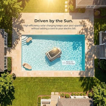 Automatic Solar Powered Pool Skimmer, Cordless Surface Cleaner Robot for Most Pool Shapes, Smart Obstacle Avoidance, 28 Hours Cleaning Time, APP Remote Control
