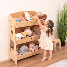 Wood And Hearts Montessori 3-Tier Shelf Natural Wood