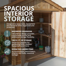 Outdoor Living Today 6x4 Western Red Cedar Space Master Shed with Double Door and Metal Roof
