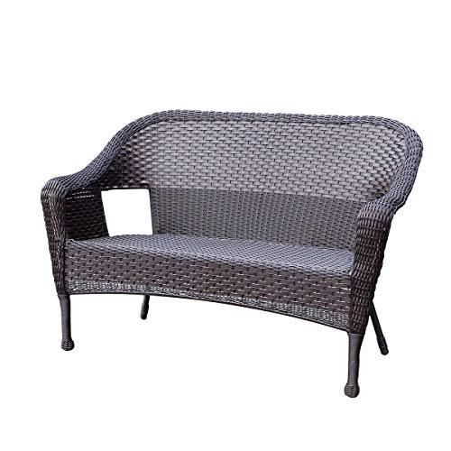 Jeco Resin Wicker Clark Loveseat Espresso