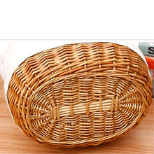 ASWRTYJO Portable Woven Stitching Storage Basket Shopping Bag Wicker Rattan Storage Basket Fruit Food Picnic Basket
