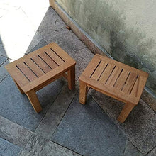LSXIAO Shower Bench Stool, Spa Sauna Seat, Teak Frame Waterproof Non-Slip Deadweight 200kg for Bathroom, Living Room, Bedroom, Garden Leisure (Size : 42 * 22 * 40CM)