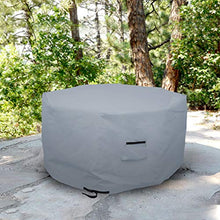 Octagon Fire Pit Cover 18 Oz Waterproof - 100% Weather Resistant Outdoor Fire Pit Table Cover with Air Pocket & Drawstrap for Snug Fit (40" H x 65" D, Grey)