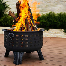 SLGGPJBU Backyard Patio Garden Fireplace Fire Pit Outdoor Garden Fire Pit Concrete Round and Wood Burning Fire Pit 2 in 1 Fireplace for Bonfire Barbecue in The Wild for