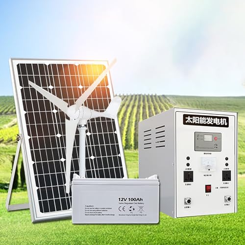 1000W Solar Wind Hybrid Generator Kit | 400W Wind Turbine + 150W Panel | 1.2kWh Battery | Power TV/Fan/Lights 24/7 | ALL DAY POWER