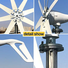 HENGJINGTR Low Noise 9000W-10000W Portable Vertical Wind Power Turbine Generator Kit White, Home Vertical Axis Wind Energy Turbine Generator(with Controller),24v