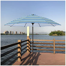 ARGENTFLUX 9ft/270cm Large Garden Parasol Round Outdoor Patio Umbrella with Tilt and Crank, Sun Shade Parasol, Green/White Stripes