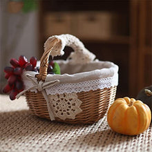 ASWRTYJO Country Egg Bread Basket Outdoor Outing Portable Rice Basket Wicker Picnic Basket(24 * 19 * 12cm)