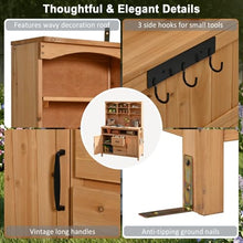 Large Fir Wood Potting Bench with Large Countertop, 45.3''L Multi-Functional Outdoor Patio Kitchen Island with Hutch, Cabinets, Drawers & Hooks (Natural Wood)