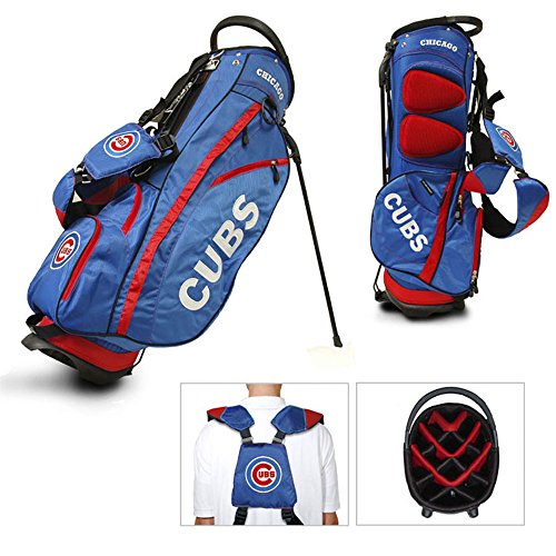 Team Golf MLB Fairway Golf Stand Bag Lightweight 14-way Top Spring Action Stand Insulated Cooler Pocket Padded Strap Umbrella Holder & Removable Rain Hood Team Color