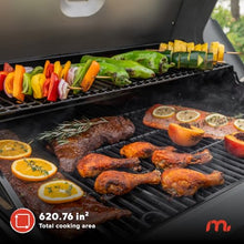 Megamaster Propane 5-Burner Gas Grill, Side Table wiht Warming Rack & Hook