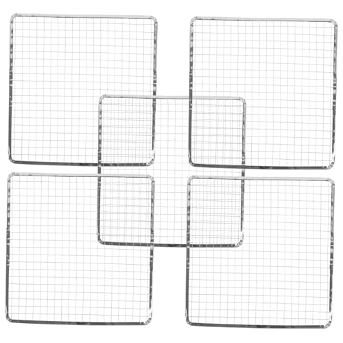 TBLOTYD 5Pcs Heavy-Duty BBQ Grill Mat Set - Non-Stick Outdoor Cooking Grate Replacement for Meat & Vegetables Perfect for Camping Backyard Grilling and Tailgating