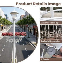 GZHERVICES Outdoor Elevated Planters, Lamp Post Planters, Hanging Lamp Post Planters, Semi-Circular Planter Sets, and Decorative Roadside Planters, Ideal for Decorating Lamp Posts in Parks(800x180mm)