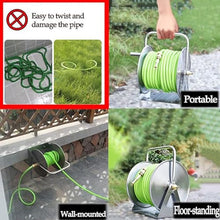 Etsuosy Garden Hose Reel Cart, Stainless Steel, 30m, Wall Mounted