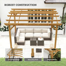 Wooden Pergola with Curved Roof