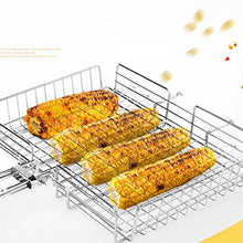 OEKFVCHVZ BBQ Grilling Tray Basket Stainless Steel Heat Resistant Grill with Detachable Handle Easy to Clean