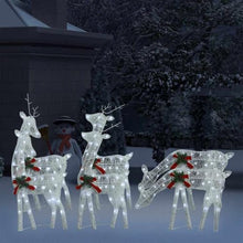 Zexlorith 6 Pcs Lighted Christmas Reindeers Set, Cold White LED Mesh Deco
