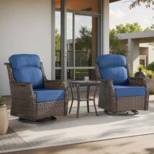 Patio Wicker Swivel Rocker Chair with 6-Inch Cushions, 360° Rocking