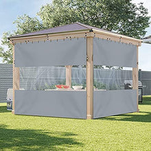Outdoor Curtains Waterproof Tarp Pavilion Balcony Curtains PVC Transparent with Perforations Can be Customized (Color : Gray Size : 5x6.5m) (Gray 4x5m)