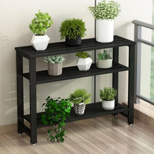 Durable Plant Stand Indoor Outdoor Flower Pot Stand 2/3 Tier Metal Planter Shelves Tall Flower Pot Ladder Shelf Practical Modern Display Holder Black Steel Plant Display Rack For Corner Balcony