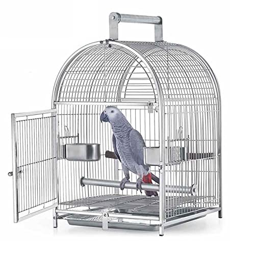 Birdcages Large Stainless Steel Bird Cage Tray Metal Feeding Rectangular Bird Cage House Outdoor Pet Supplies,Cage and Shroud