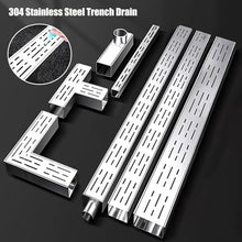 YXEDPBF Slim 39.4Inch Rainwater Drainage Channel with Stainless Steel Grates Ideal for Concrete Patios Yards Walkways and Gardens8pcs Set