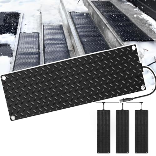 iumLeap Electric Snow Melting Mats,Outdoor Heated Snow Melting Mats,Non Slip PVC Snow and Ice Melting Mat,Electric Ice Melting Mats,Driveway Heating Mat,for Winter Snow Removal, 4pcs-10 * 30in