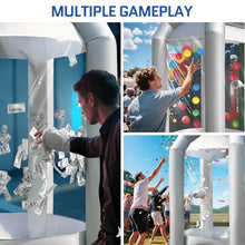 OZIS 8.2x5.2x5.2Ft Inflatable Money Machine Booth with Blower Inflatable Cash Cube Booth for Business Party(Silver)