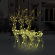 IBUQDDV Acrylic Lighted Reindeer Decorations 3 Pcs 47.2 Inch Warm White with 140 LED Lights 8 Modes for Outdoor Christmas Display