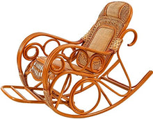 ZYBB Solid Wood Large Rocking Chair Adult Recliner Balcony Rattan Lazy Rocking Chair 145X102x65cm
