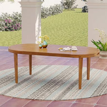 Christopher Knight Home Dorium 70" Oval Outdoor Dining Table, Acacia Wood Patio Dining Table for 4-6 People, Solid Wood Outdoor Table for Patio Deck Garden Backyard Dining, Teak