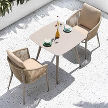 Outdoor Table and Chair Combination, Courtyard Garden, Sunroom, Villa, Internet Famous Hotel Restaurant, Outdoor Leisure, Plastic Wood Long Dining Table n1