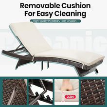 Pamapic 6-Piece Patio Chaise Lounge Set with Adjustable Backrest and Removable Cushion, Outdoor Poolside Lounge Chairs for Backyard, Porch, Garden, Beige