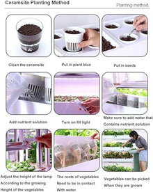 BTURYT Intelligent Hydroponic Culture with Growth LED Light, Hydroponic Tower of 48/64/90/120 Holes, Self -Winding Culture Kit, Herbal Garden Germination Kit