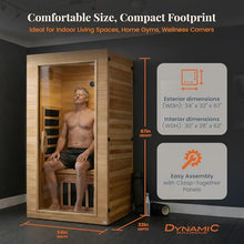 DYNAMIC SAUNAS Elite 1-Person Infrared Sauna with Red Light Therapy