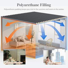 6 Pack Gray Metal Insulated Roofing Panels - Weatherproof Gazebo Replacement Roof Sheets, Ceiling Cladding for Pergola & Balcony Cover (L 1150mm / 45.2")(Gray,L 800mm(31.5"))