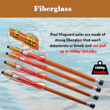 CHZDPP Telescopic Orange Water Rescue Pole, 14.8ft/ 18ft/ 21.3ft/ 32.8ft Professional Pool Rescue Hook for Drowning, with Luminous & Reflective(10m/32.8ft)