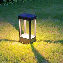 VELLOW Square Solar Post Lantern Light,IP55 Waterproof Road Stigma Lamps Fixtures,Outdoor Aluminum Yard High Brightness LED Column Lamp Lantern,Decorations Landscape Lighting for Patio Porch Railing