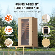 VEVOR Far Infrared Wooden Sauna Low EMF Hemlock Brown