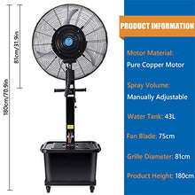 CUTPOIY 90° Oscillating Pedestal Misting Fan, 3 Speeds & 11.5 Gallon Water Tank for Outdoor Patio Garden Cooling, 81cm/31.9in