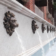 Lion Head Wall Hanging Fountain Sprayer, Nozzle Golden Garden Water Spray, Sculpture Head, Outdoor Watering Decoration Accessories for Office, Bedroom, Pond(Gold,56x60x25cm)