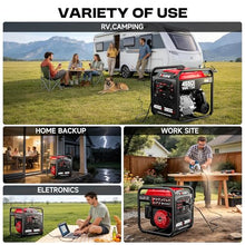 POXURIO 4550-Watt Portable Inverter Generator for Home Use, Open Frame Generator Gas Powered, Lightweight & Quiet for Home Use and Emergency Backup, EPA Compliant-Red