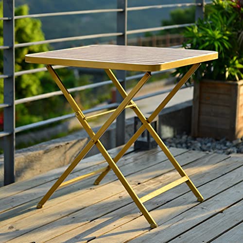 JIQHOHX Folding Patio Bistro Table, Indoor/Outdoor Square Table Modern Bistro Square Bar Table Small Space for Kitchen, Living Room, Party Room